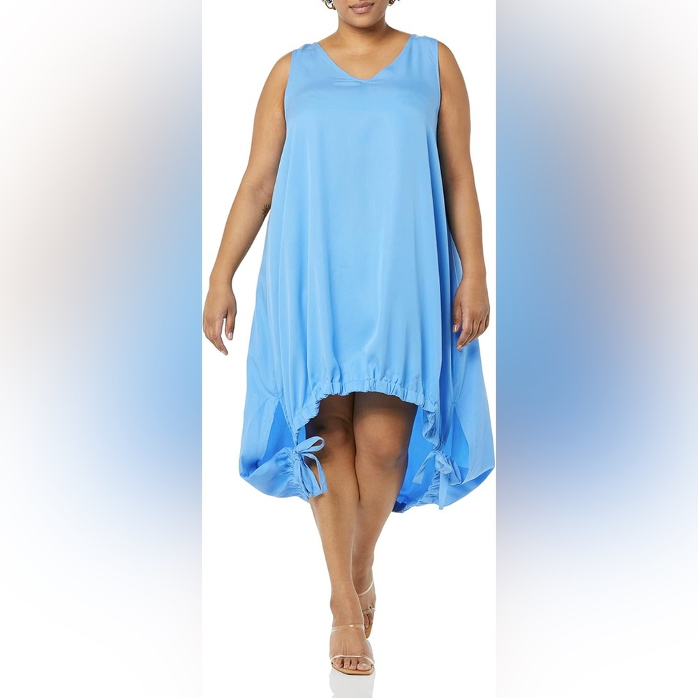 TEREA Women's Brielle Adjustable Hem Mini Tank Dress  XXL  Azure Blue